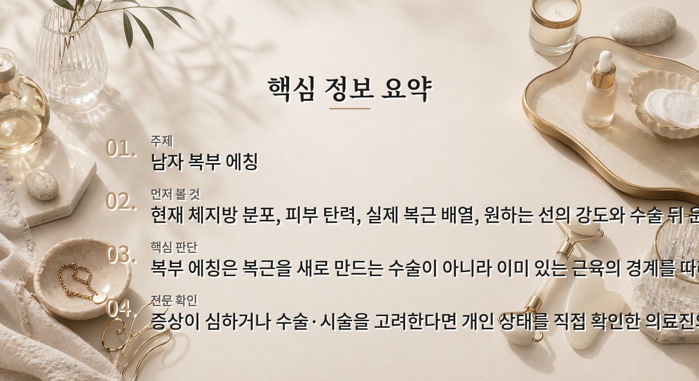 남자 복부 에칭, 운동으로 만든 복근을 더 또렷하게 보이게 하는 수술의 범위 비교 가이드