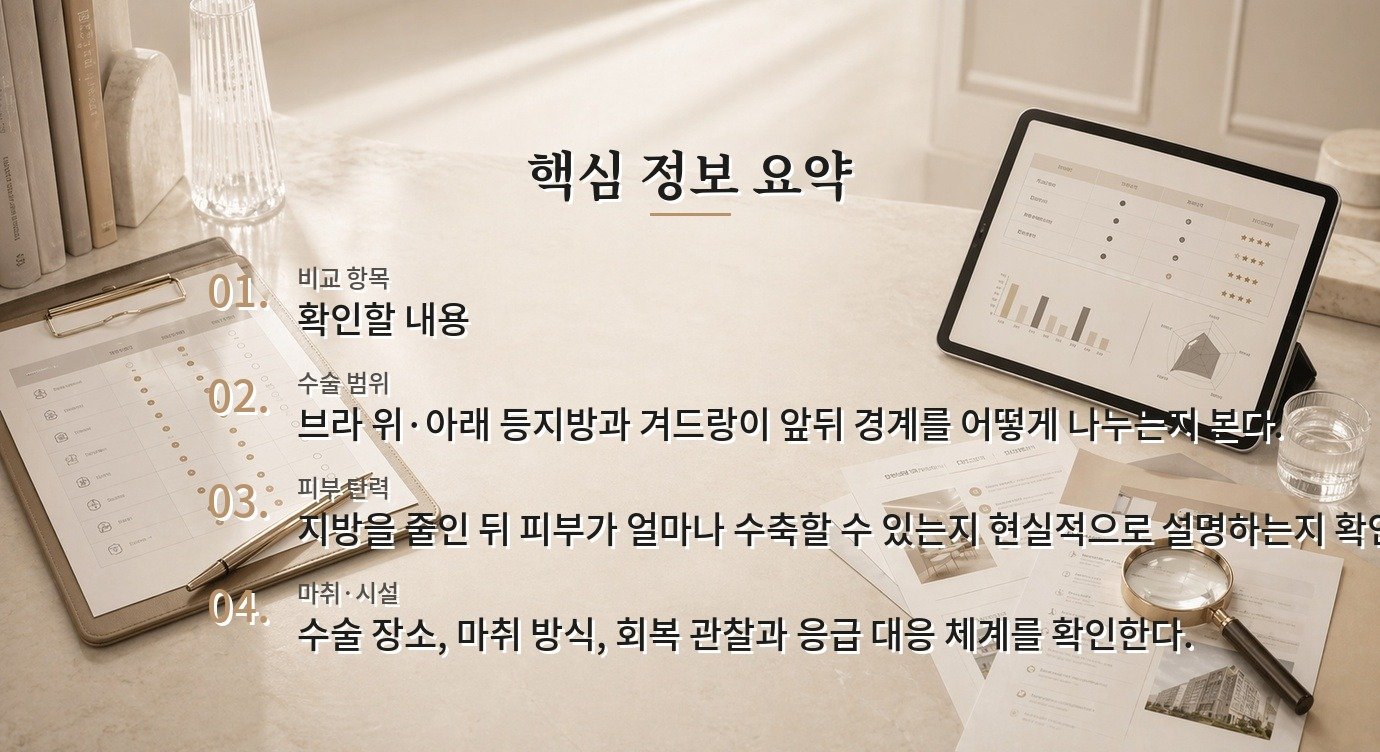 브라라인 지방흡입 병원, 등·겨드랑이 경계와 피부 탄력을 함께 보는 이유 비교 가이드