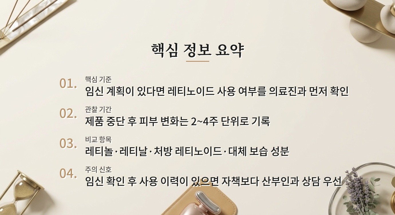 임신 준비 중 레티놀 화장품은 언제부터 끊어야 하나요? 비교 가이드