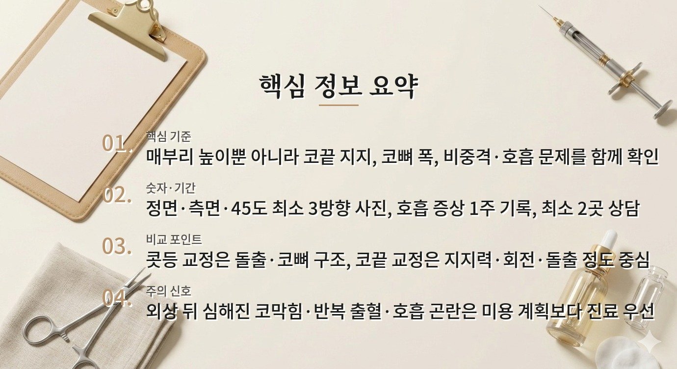 남자 매부리코 교정, 콧등만 낮추면 끝나지 않는 이유 비교 가이드