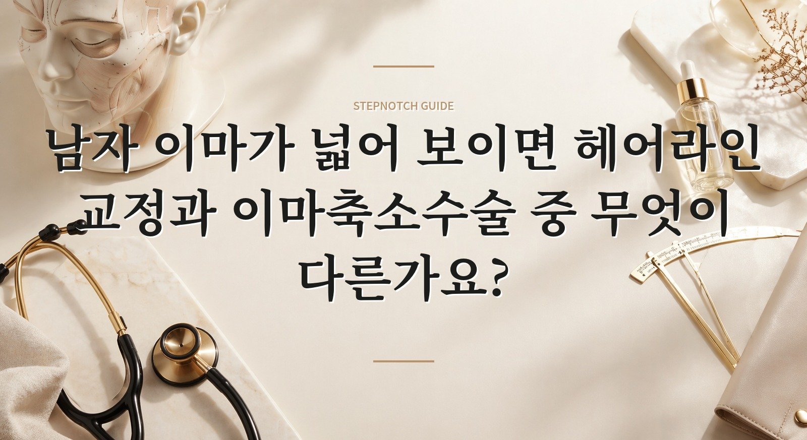 남자 이마가 넓어 보이면 헤어라인 교정과 이마축소수술 중 무엇이 다른가요? 핵심 정보
