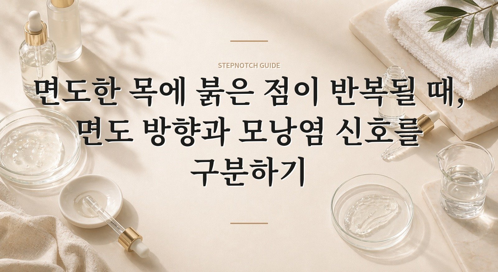 면도한 목에 붉은 점이 반복될 때, 면도 방향과 모낭염 신호를 구분하기 핵심 정보