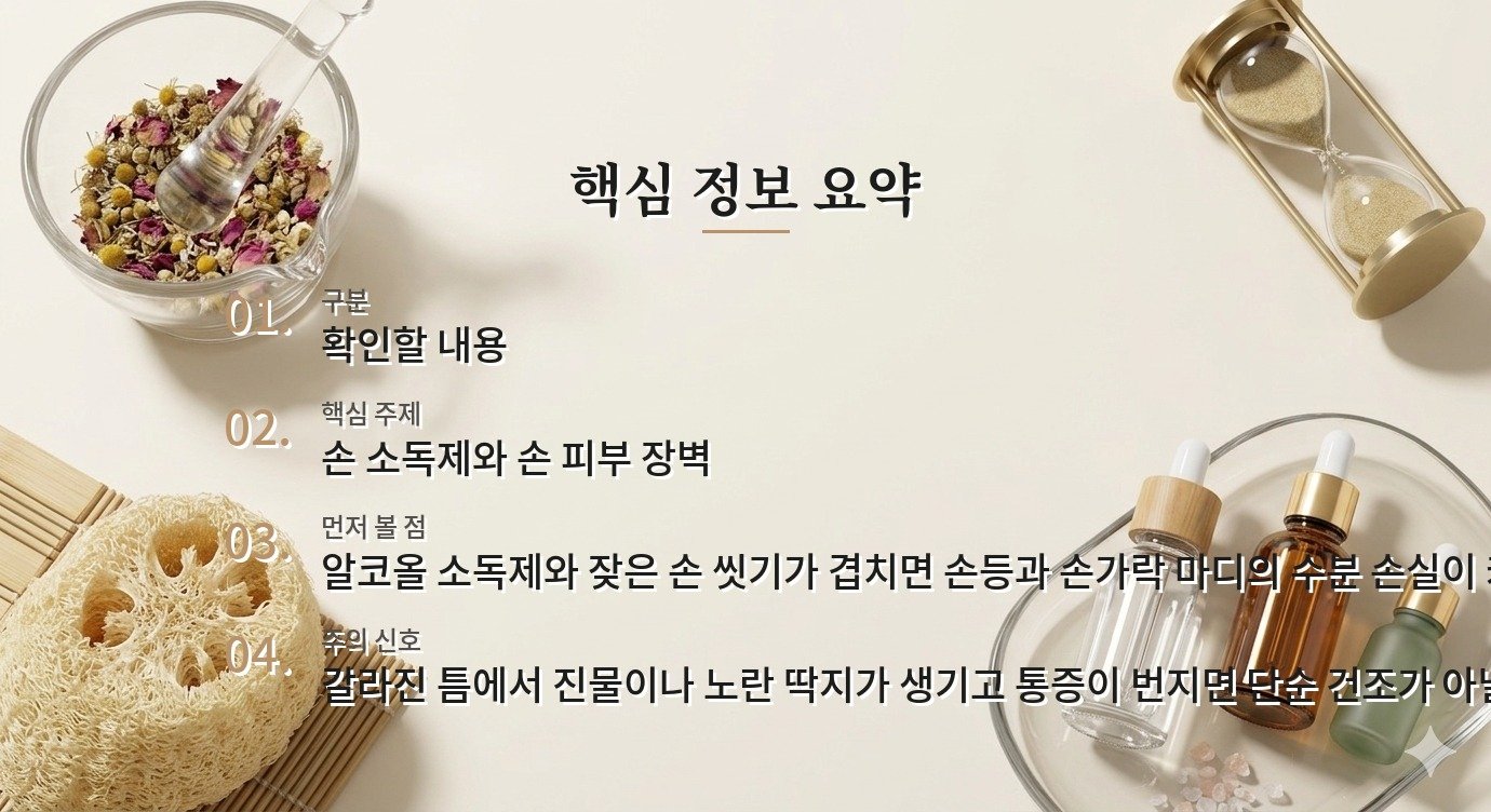 손 소독제를 자주 쓴 뒤 손등이 갈라진다면 씻는 횟수보다 볼 것 비교 가이드
