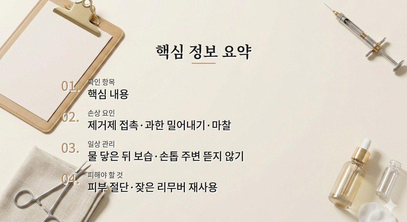 젤네일 제거 뒤 큐티클이 벗겨질 때, 손톱 주변 피부를 회복시키는 생활 습관 비교 가이드