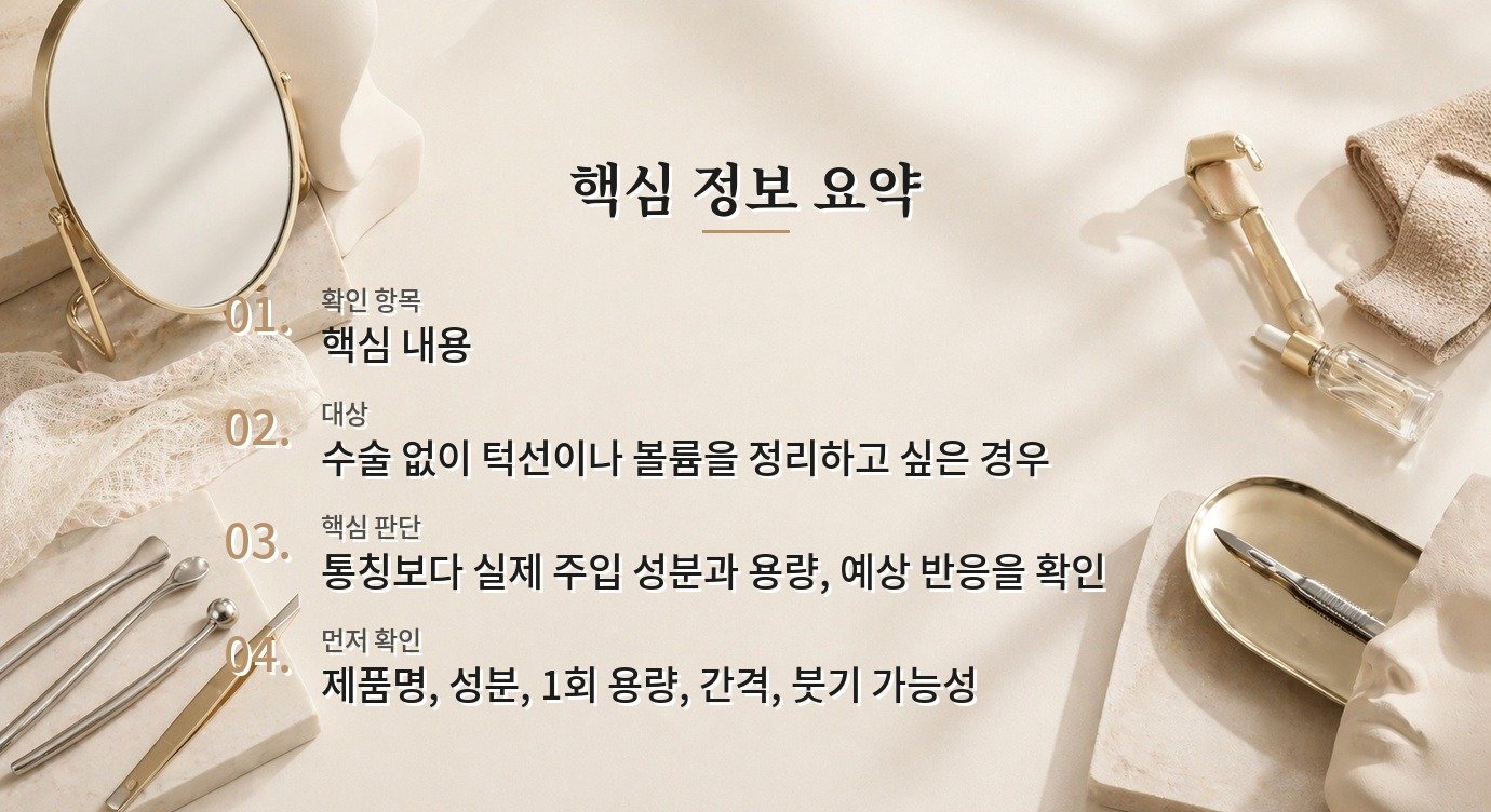 남자 윤곽주사 상담에서 성분과 횟수를 먼저 확인해야 하는 이유 비교 가이드