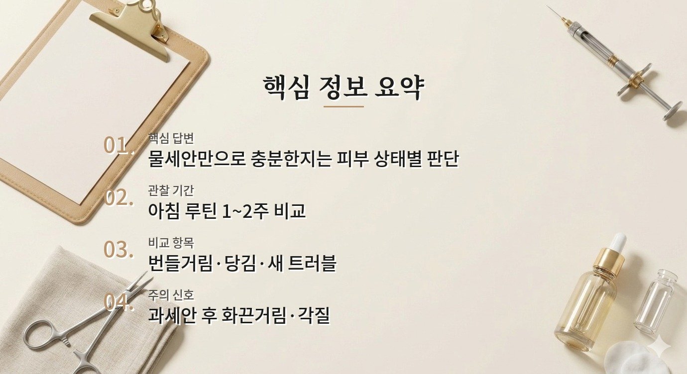 남자 지성 피부는 아침에 물세안만 해도 되나요? 비교 가이드
