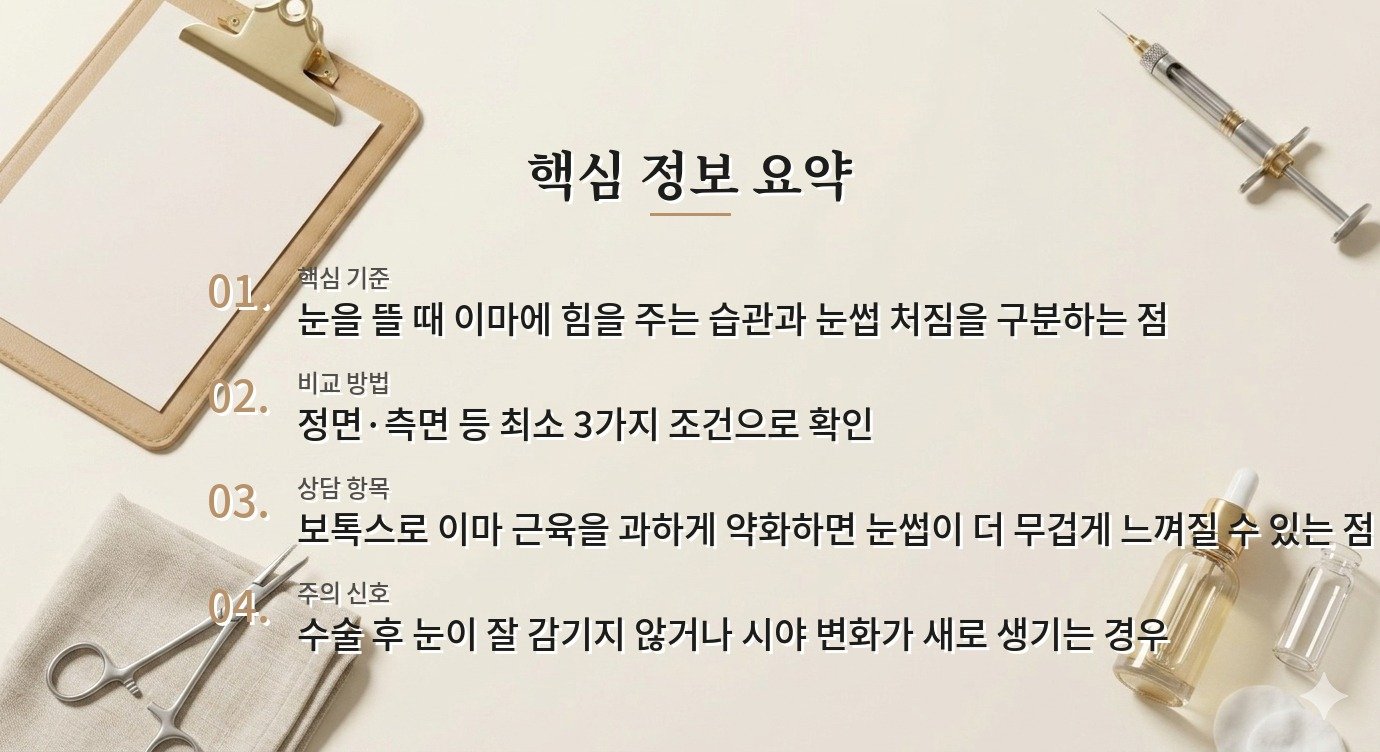 남자 눈썹거상술은 이마주름 보톡스와 어떻게 다른가요? 비교 가이드