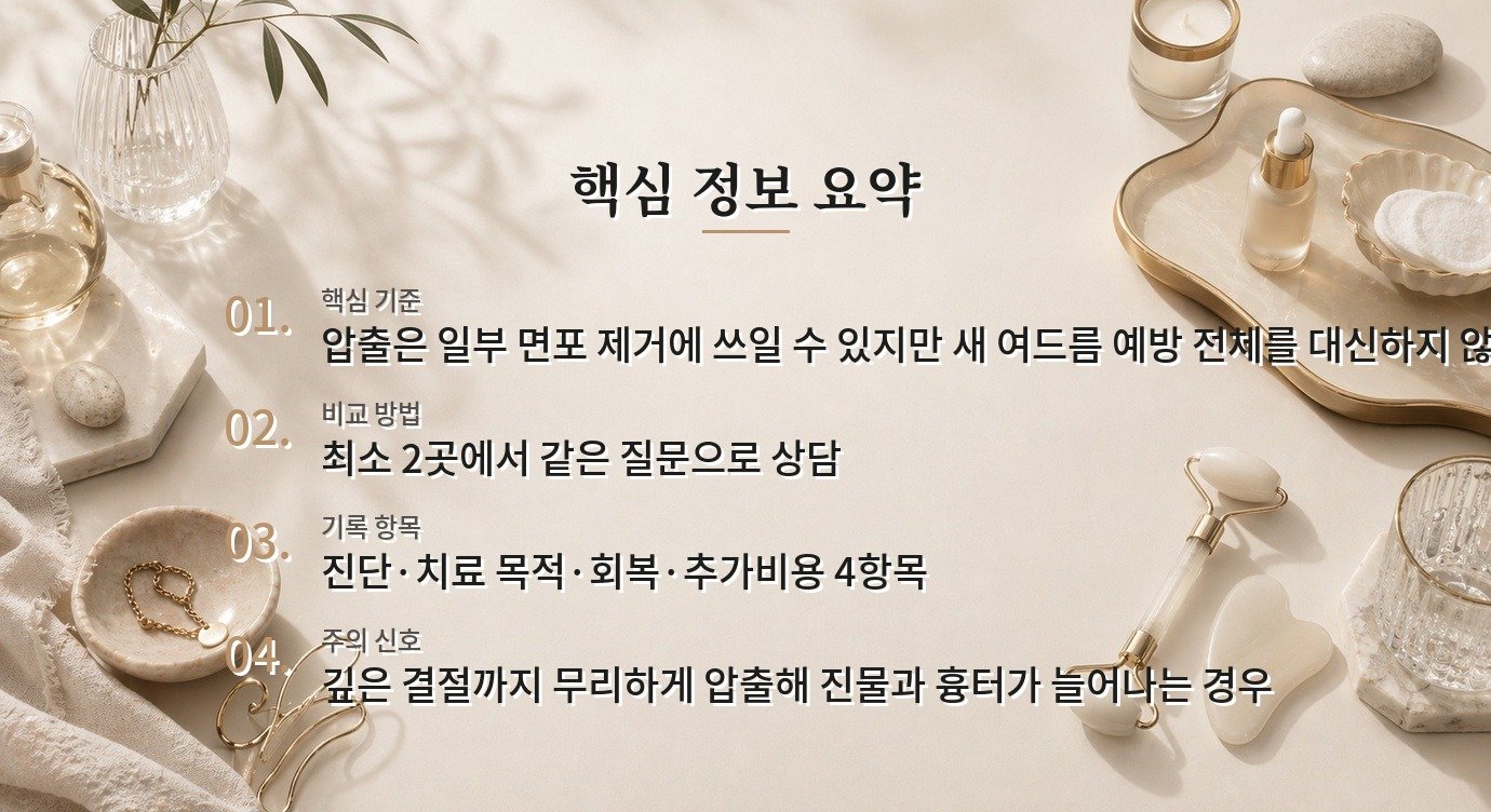 남자 여드름 피부과는 압출을 많이 해주는 곳이 더 좋은가요? 비교 가이드