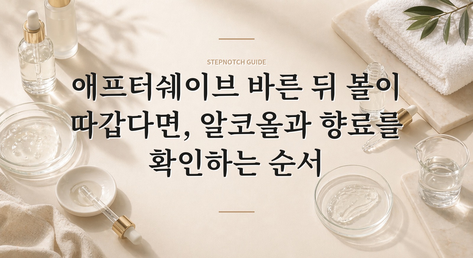애프터쉐이브 바른 뒤 볼이 따갑다면, 알코올과 향료를 확인하는 순서 핵심 정보