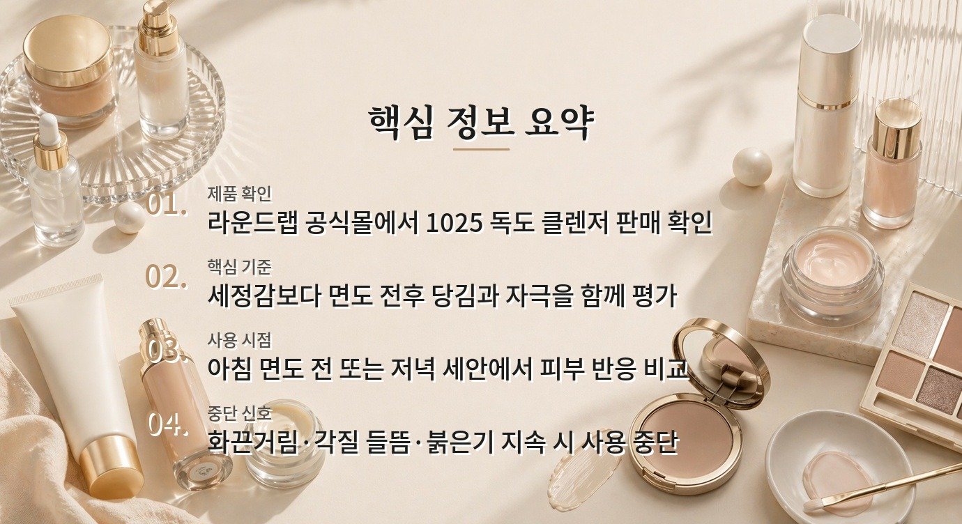 라운드랩 1025 독도 클렌저, 면도 전 세안과 당김을 같이 볼 때 비교 가이드