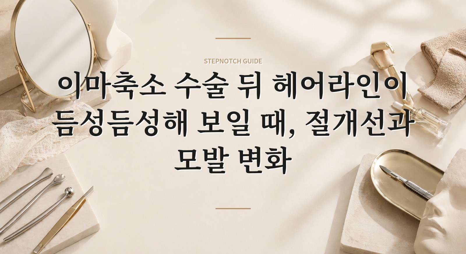 이마축소 수술 뒤 헤어라인이 듬성듬성해 보일 때, 절개선과 모발 변화 핵심 정보