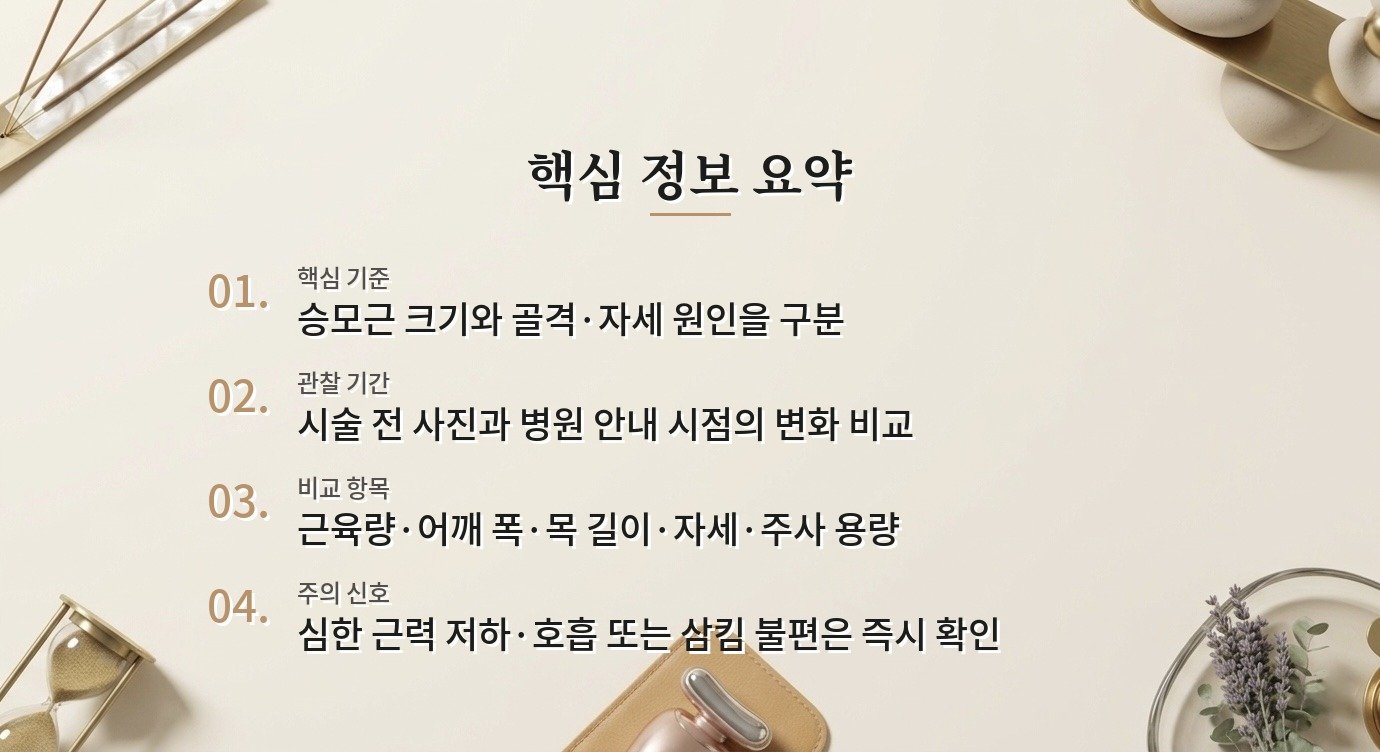승모근 보톡스를 맞으면 어깨가 정말 직각으로 보이나요? 비교 가이드