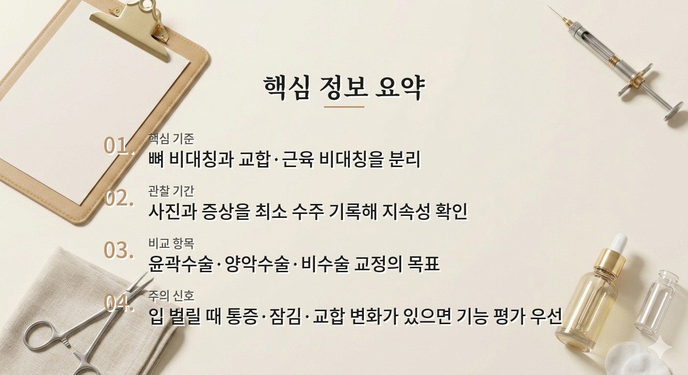 남자 안면비대칭 교정, 윤곽수술 전에 턱관절·교합을 확인하는 이유 비교 가이드