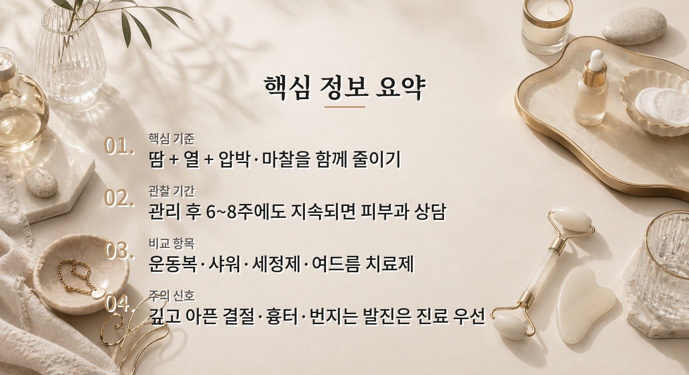 스포츠브라 아래 등드름·가슴 여드름, 땀보다 마찰까지 줄여야 하는 이유 비교 가이드