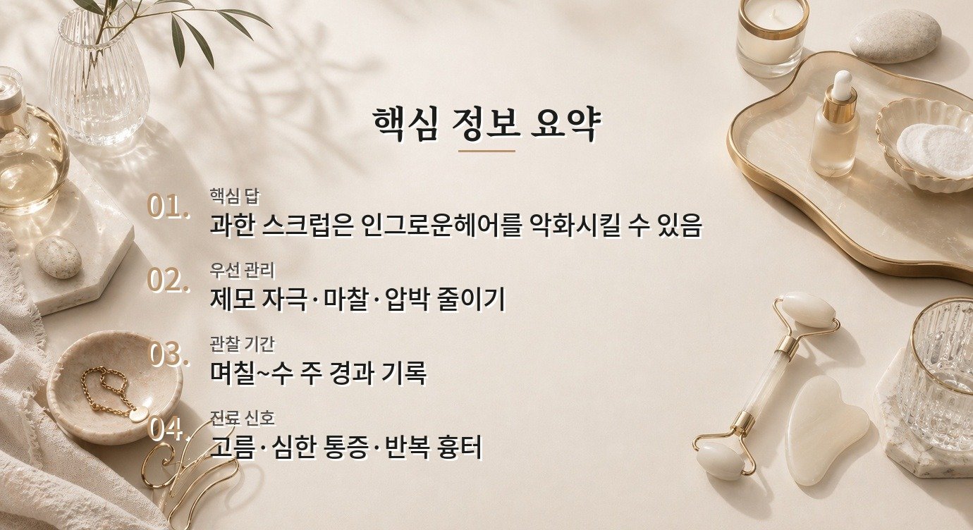 비키니라인 인그로운헤어는 스크럽을 자주 하면 더 빨리 없어질까요? 비교 가이드
