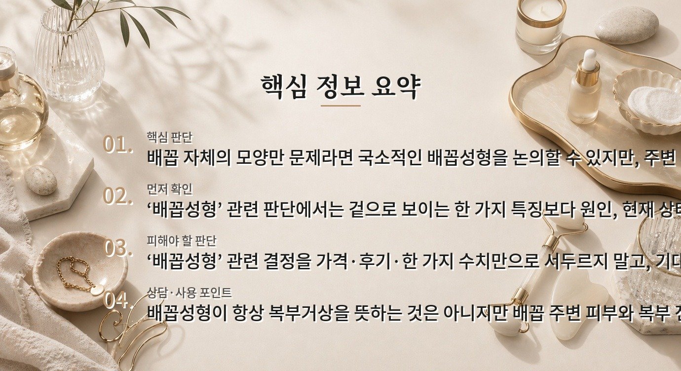 배꼽성형은 복부거상 없이도 가능한가요? 비교 가이드