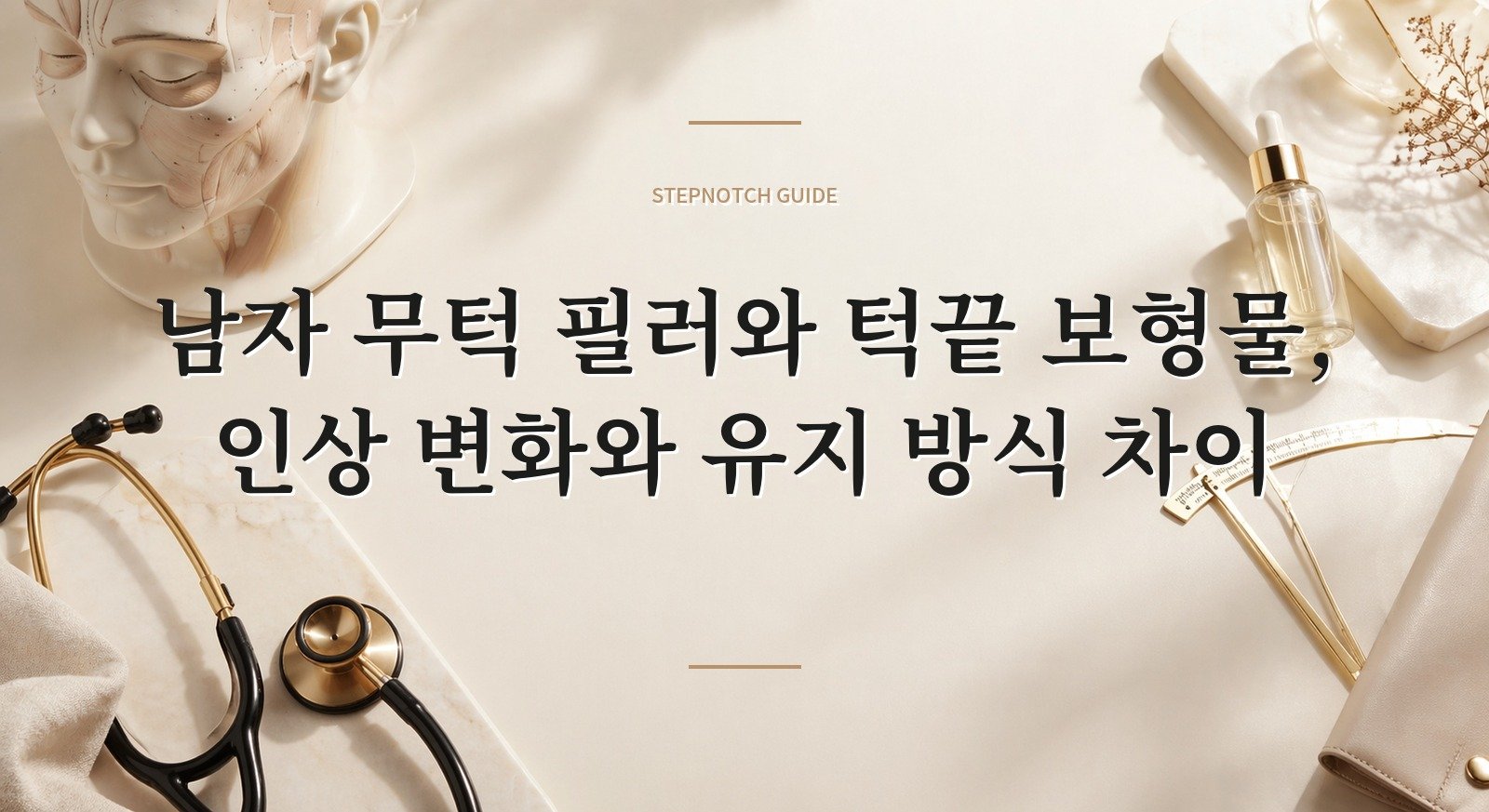 남자 무턱 필러와 턱끝 보형물, 인상 변화와 유지 방식 차이