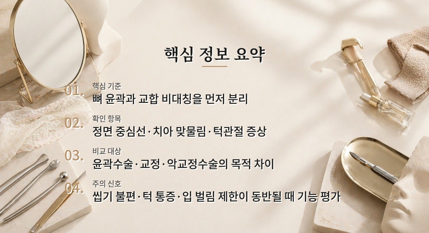남자 안면비대칭, 윤곽수술 전에 교합·턱관절을 확인하는 이유 비교 가이드