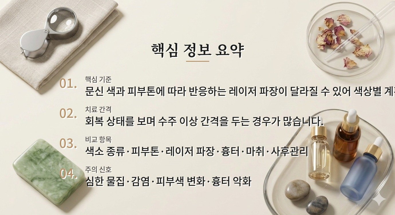 남자 문신 제거 병원, 검정·컬러 색소와 레이저 파장을 나눠 비교하는 이유 비교 가이드