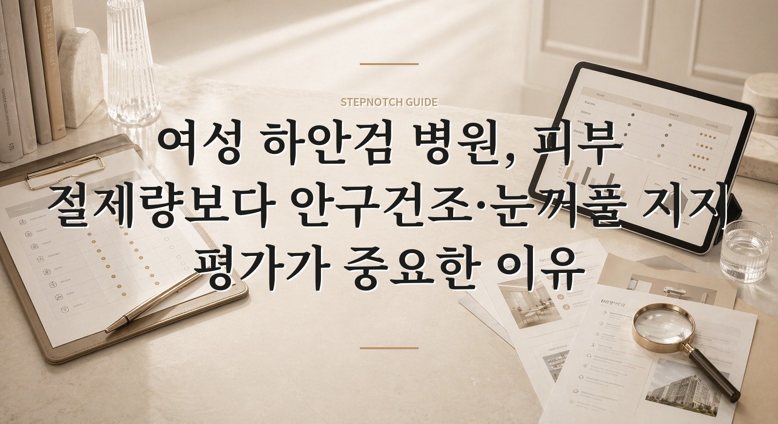 여성 하안검 병원, 피부 절제량보다 안구건조·눈꺼풀 지지 평가가 중요한 이유