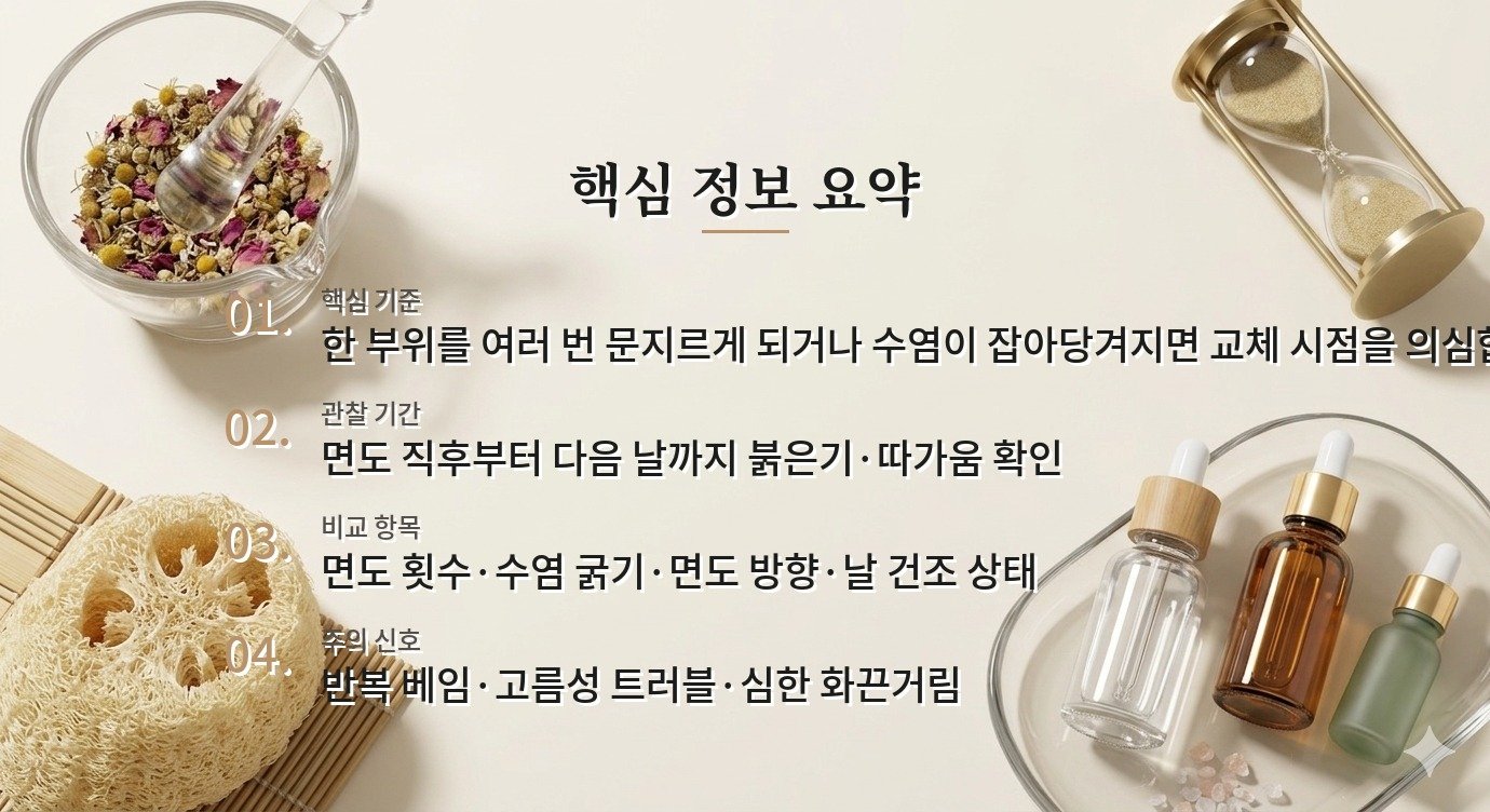 남자 면도날 교체 주기, 베임보다 먼저 나타나는 자극 신호 비교 가이드