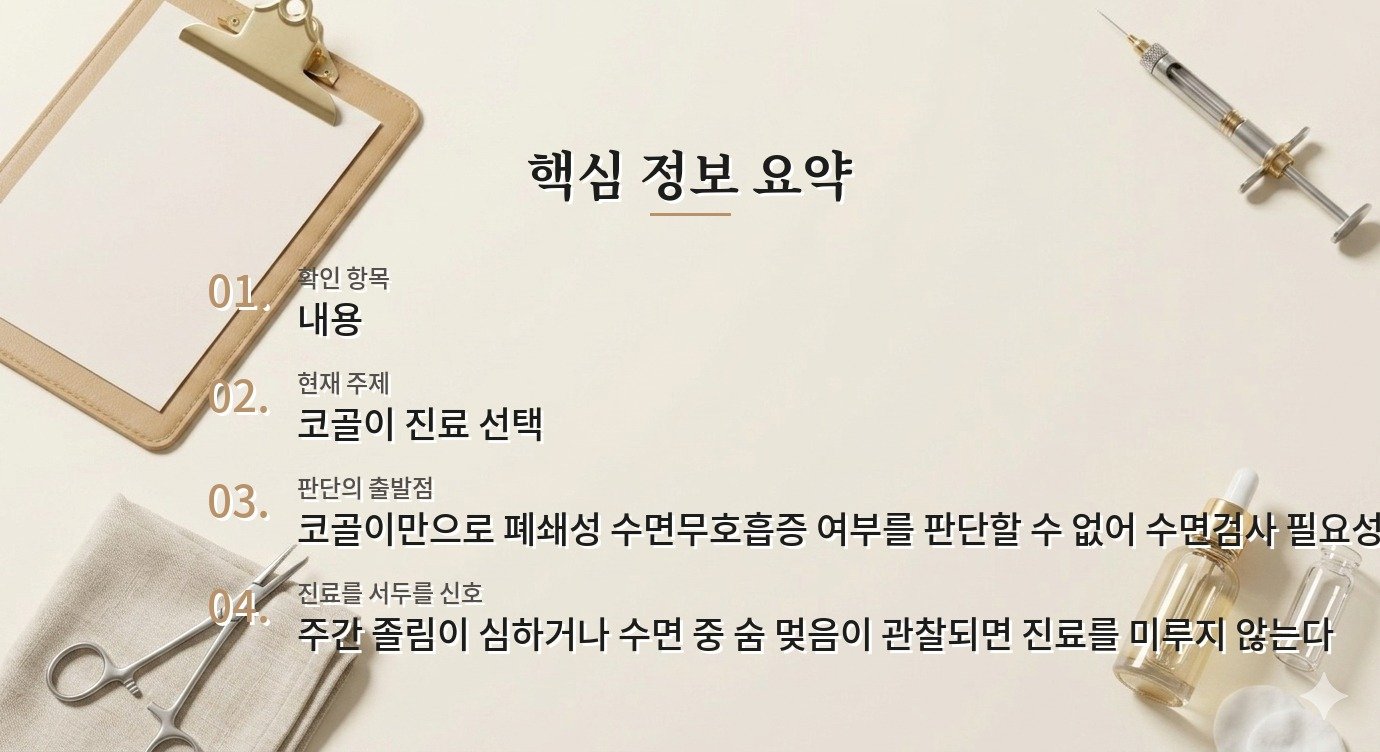 코골이 병원 비교, 이비인후과 검사와 치과 장치 상담을 나누는 법 비교 가이드