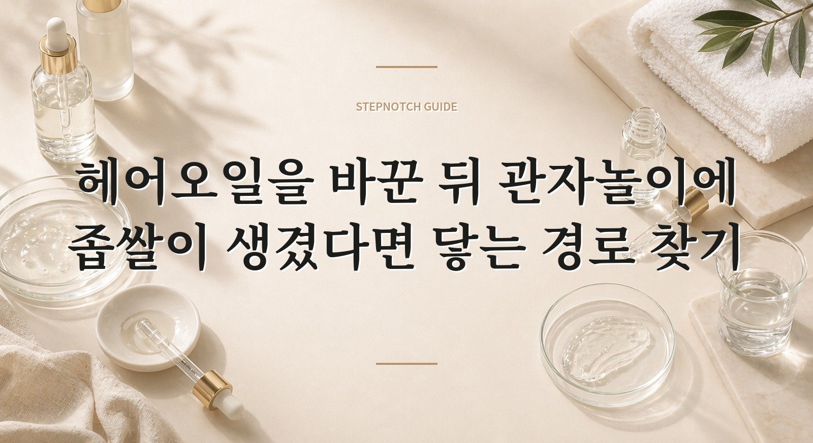 헤어오일을 바꾼 뒤 관자놀이에 좁쌀이 생겼다면 닿는 경로 찾기 핵심 정보
