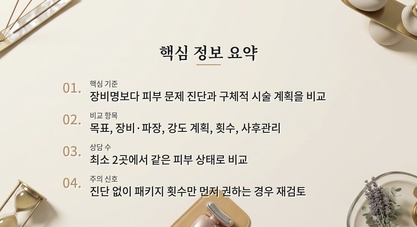 피부레이저 병원 선택에서 장비명보다 시술 계획을 먼저 비교해야 하는 이유 비교 가이드