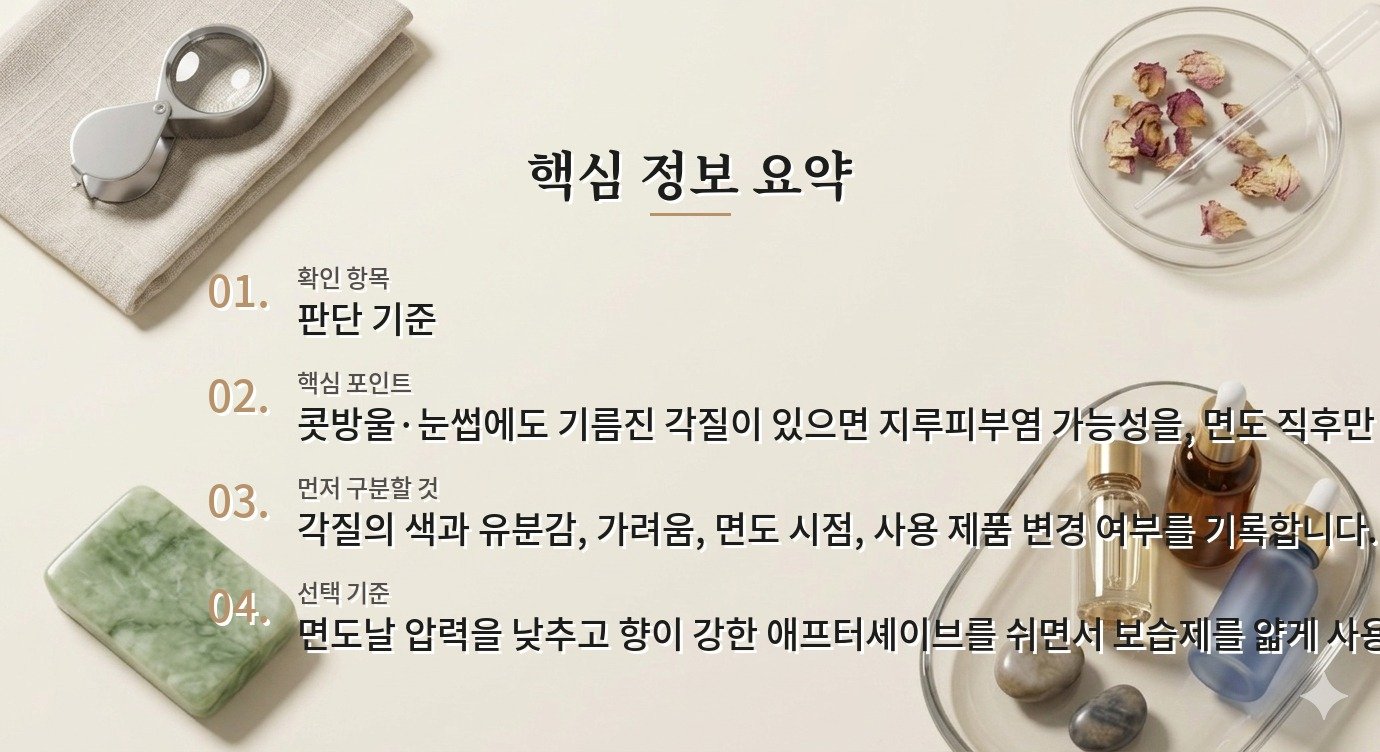 수염 부위 각질과 붉은기, 비듬성 피부와 면도 자극을 구분하는 법 비교 가이드
