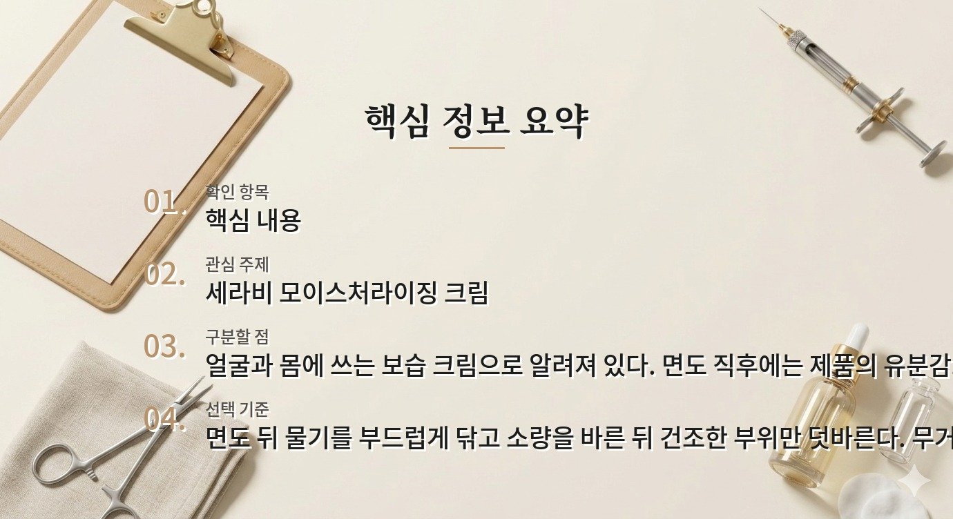세라비 모이스처라이징 크림, 면도 뒤 얼굴에 써도 될까 비교 가이드