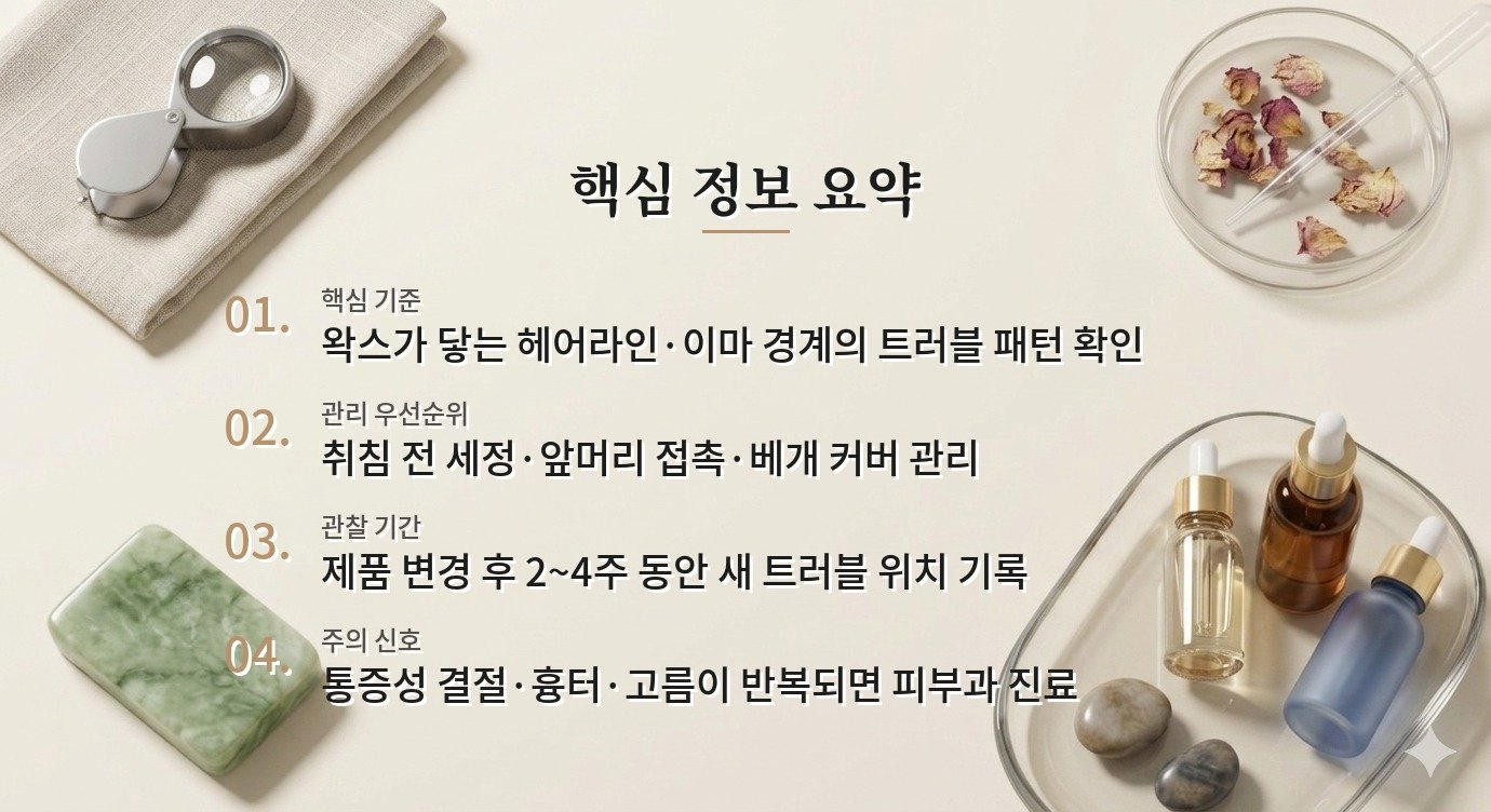 헤어왁스가 이마 트러블을 만들 때, 세정 위치와 취침 전 습관부터 바꾸는 이유 비교 가이드