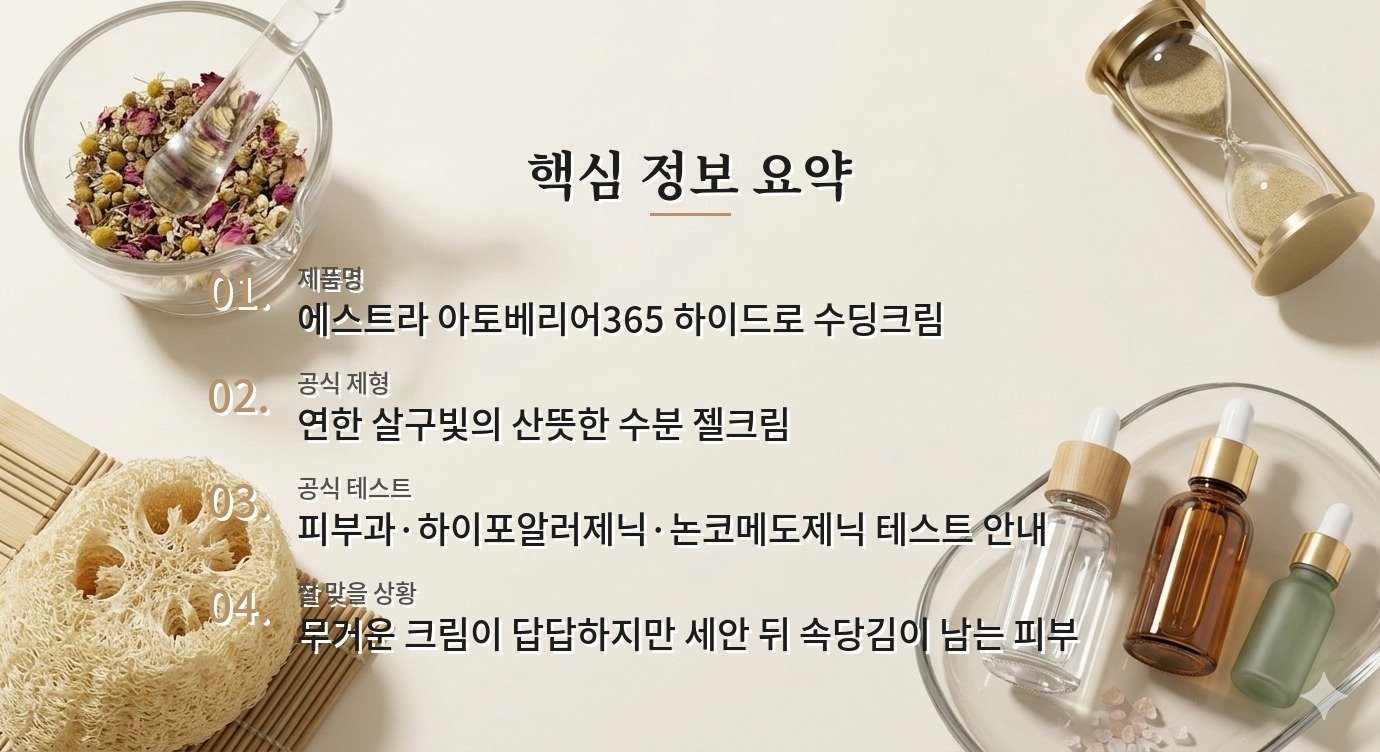 에스트라 아토베리어365 하이드로 수딩크림, 유분 많은 속건조 피부에도 맞을까 비교 가이드