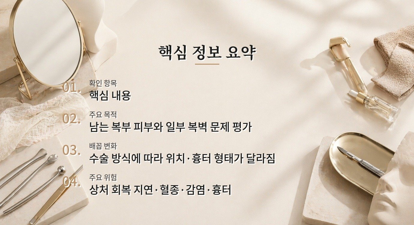 복부거상 수술 뒤 배꼽 모양은 어떻게 달라질까? 흉터와 위치를 함께 보는 법 비교 가이드