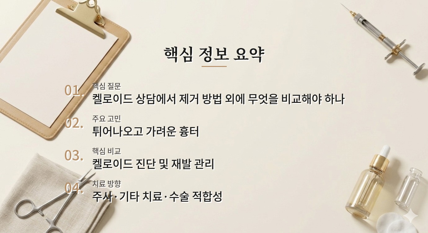 남자 켈로이드 흉터 병원 선택, 제거 후 재발 계획까지 비교해야 하는 이유 비교 가이드
