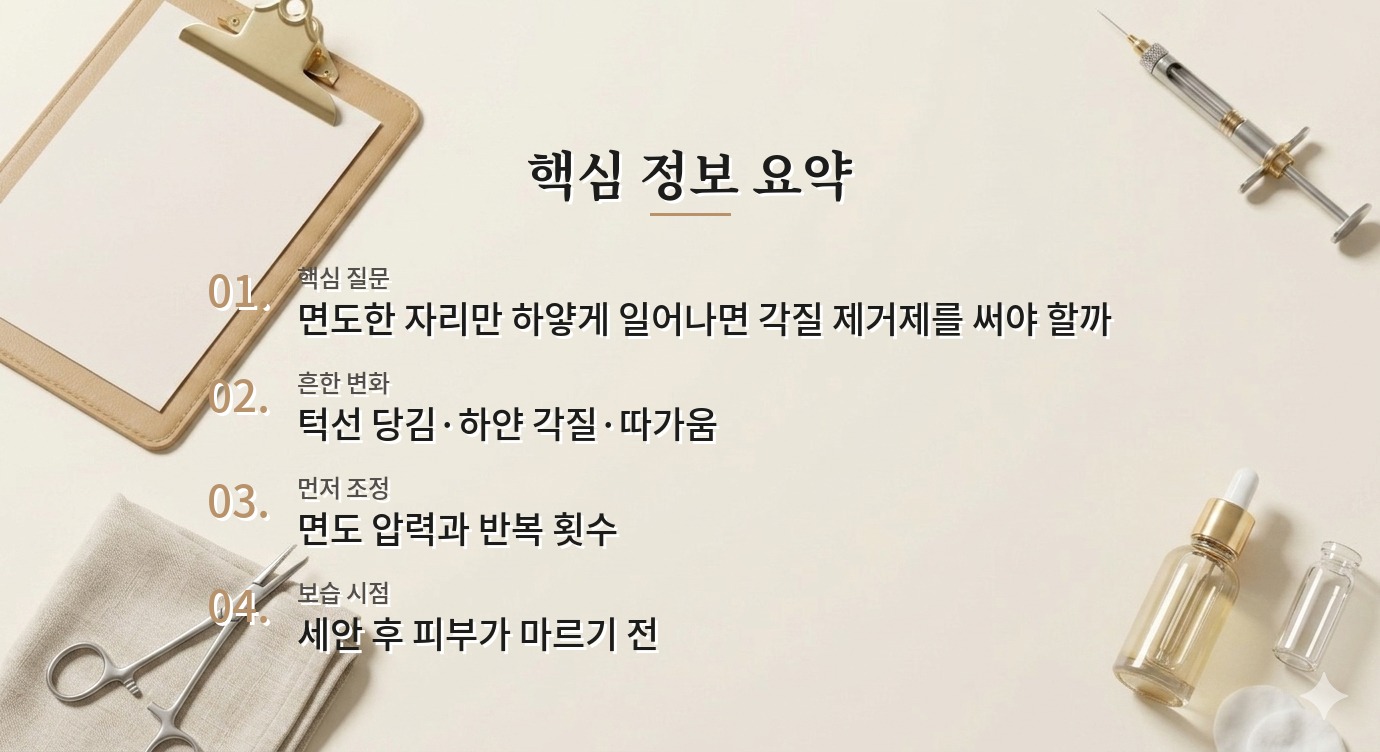 남자 면도 후 턱선에 하얀 각질이 들뜰 때, 토너보다 먼저 바꿀 것 비교 가이드