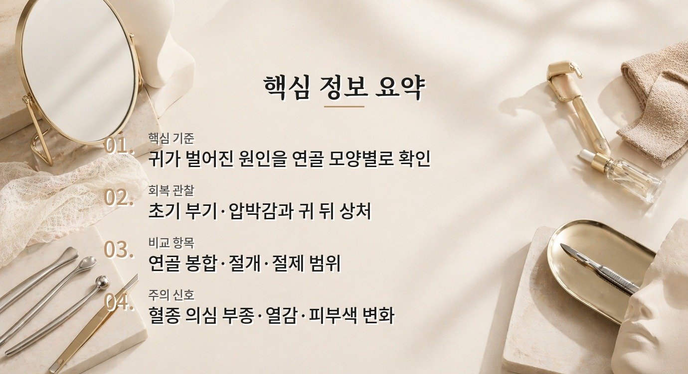 남자 돌출귀 교정, 귀 각도와 절개 흉터를 함께 보는 선택 비교 가이드