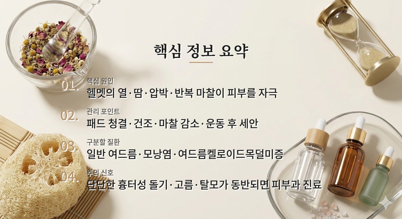 헬멧을 자주 쓰는 남자, 목뒤·헤어라인 트러블을 줄이는 마찰 관리 비교 가이드