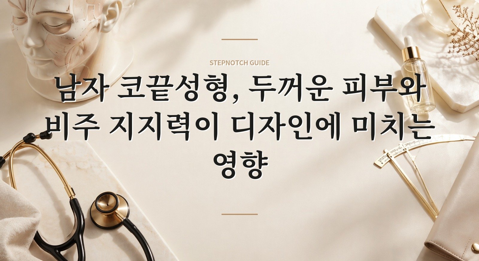 남자 코끝성형, 두꺼운 피부와 비주 지지력이 디자인에 미치는 영향