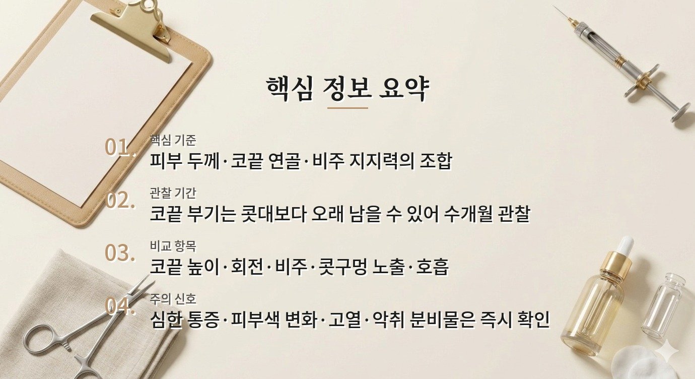 남자 코끝성형, 두꺼운 피부와 비주 지지력이 디자인에 미치는 영향 비교 가이드