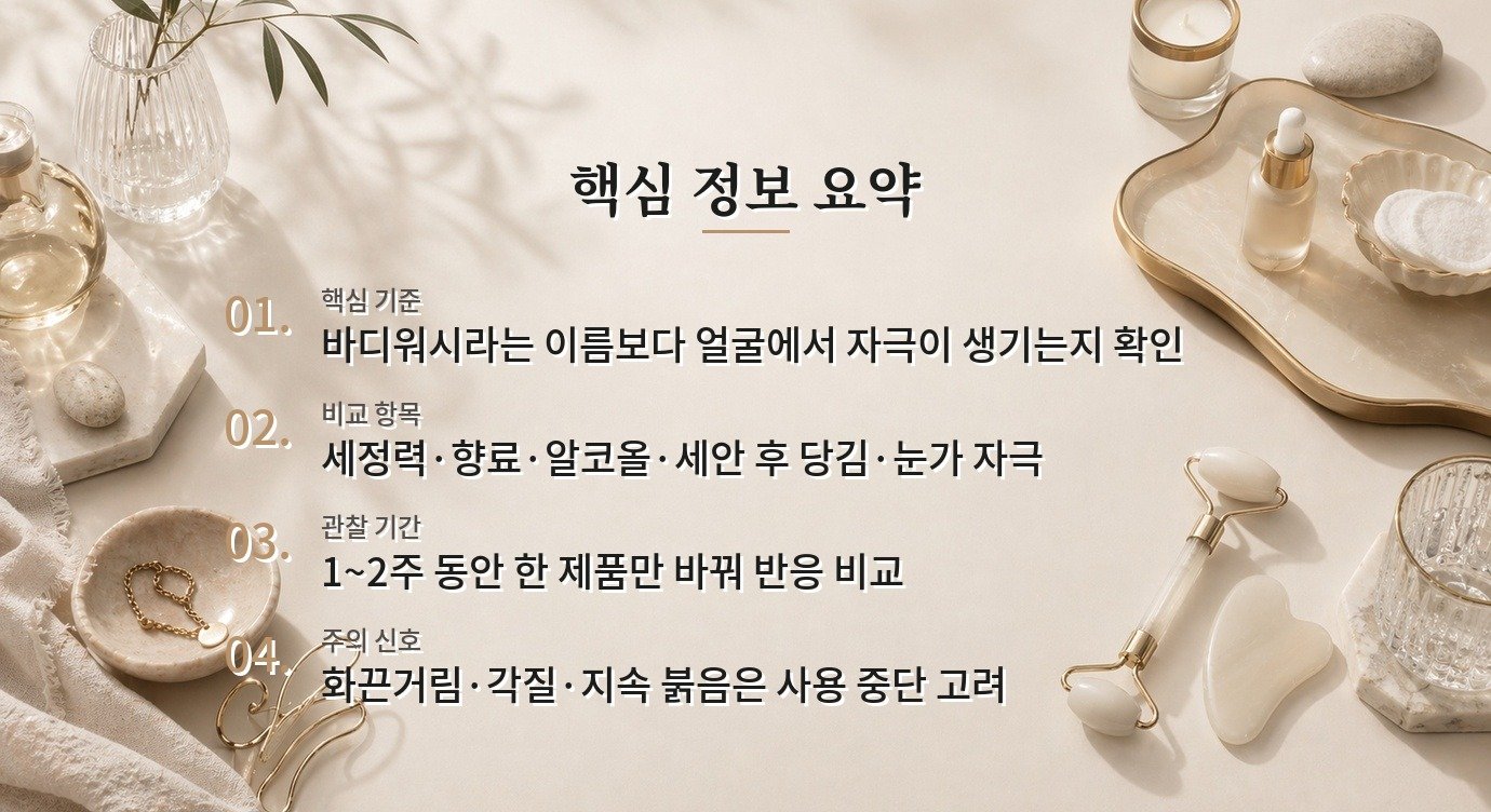 남자 바디워시로 얼굴까지 씻어도 되나요? 비교 가이드