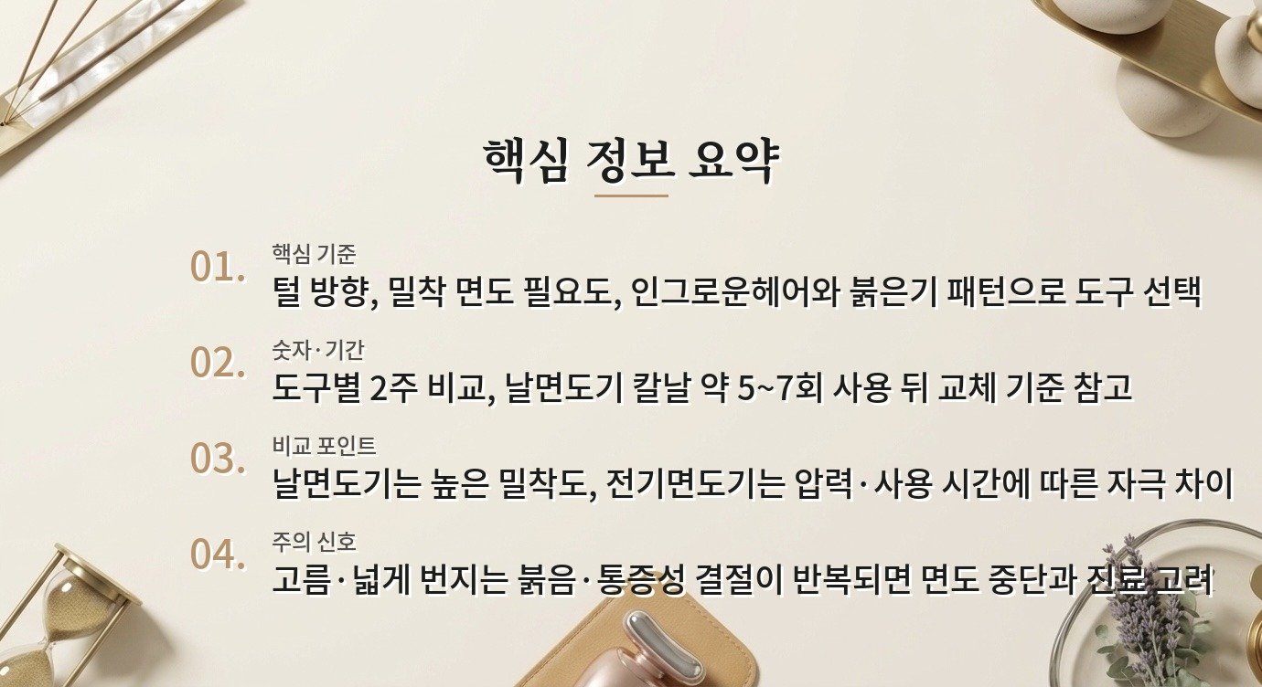 전기면도기와 날면도기, 민감한 남자 피부에서 자극을 줄이는 선택 비교 가이드