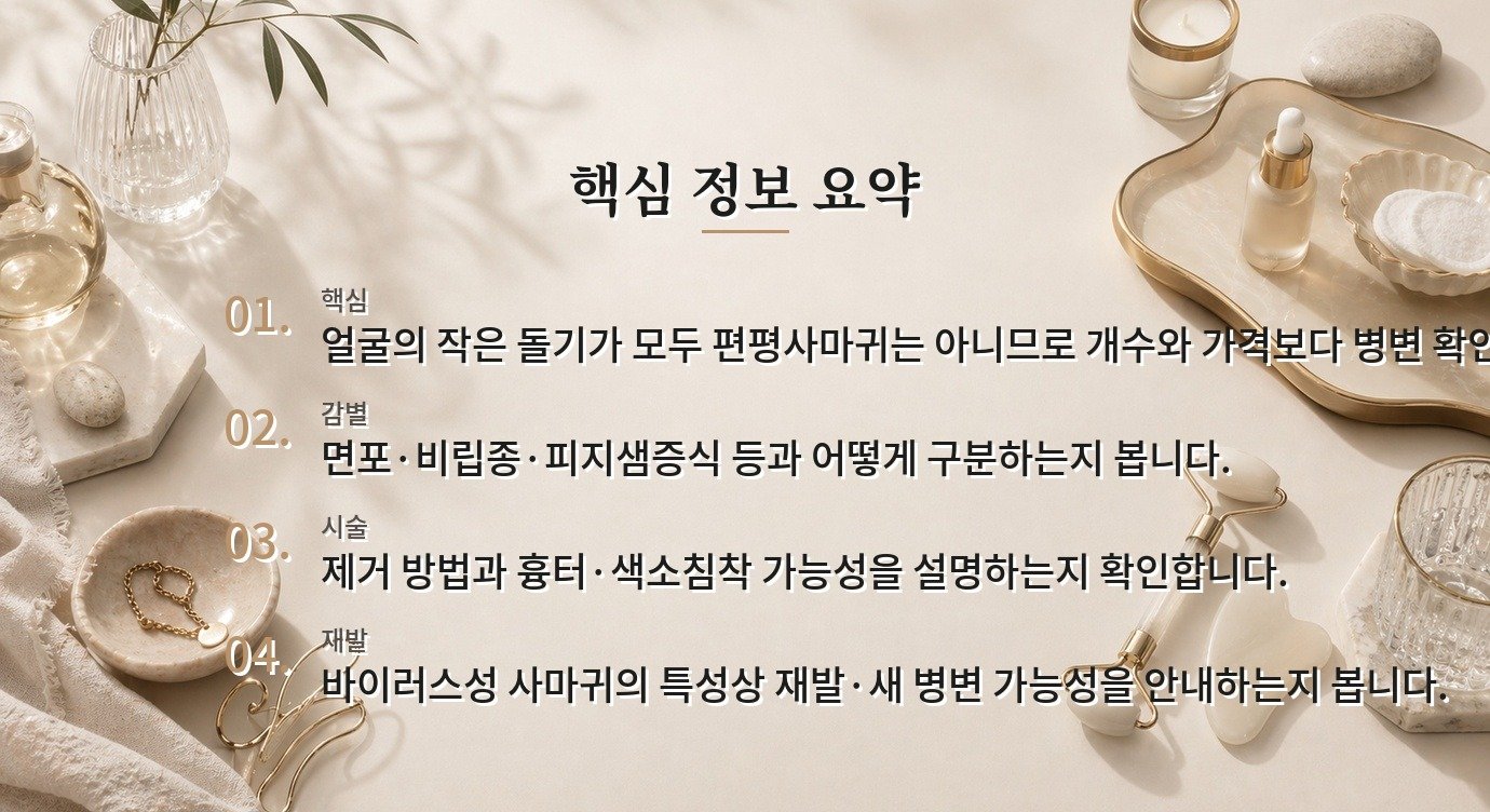 남자 편평사마귀 제거 병원, 여드름·비립종과 구분한 뒤 시술을 결정하는 순서 비교 가이드