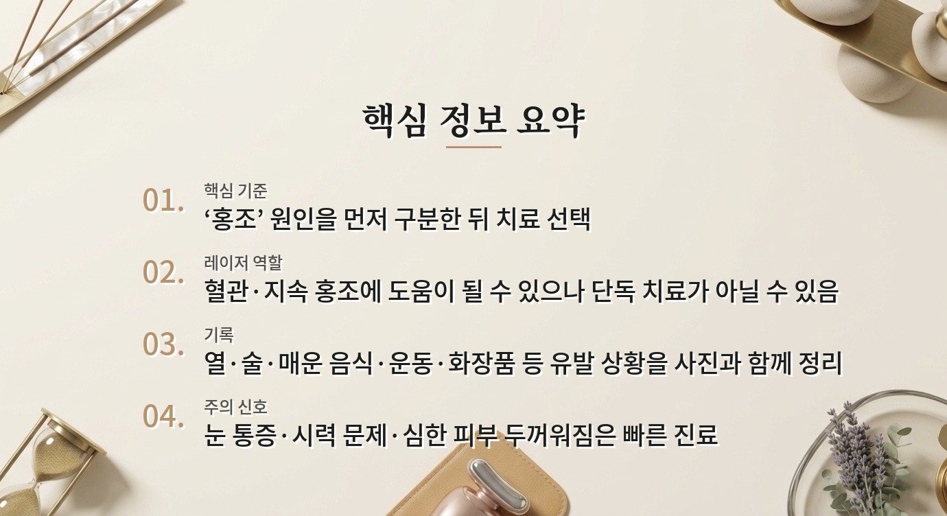 얼굴 홍조 치료 병원 비교, 레이저 보유 대수보다 원인 진단과 유지 계획을 보는 법 비교 가이드