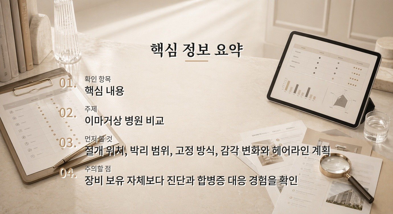 이마거상 병원 비교, 내시경 장비보다 고정법 설명을 듣는 법 비교 가이드