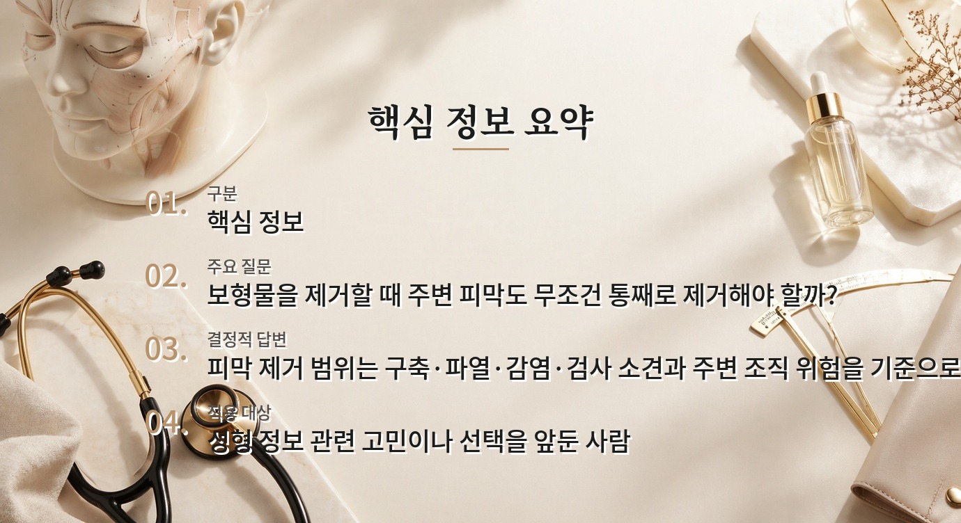 가슴 보형물 제거 후 피막도 모두 없애야 할까? 선택이 달라지는 상황 비교 가이드