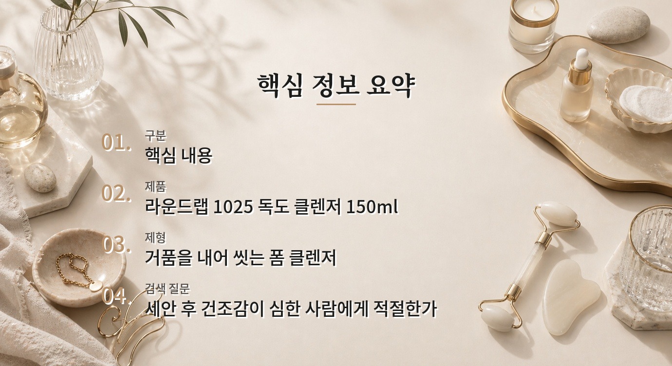 라운드랩 1025 독도 클렌저 150ml, 세안 뒤 당김이 있는 피부에 맞을까? 비교 가이드