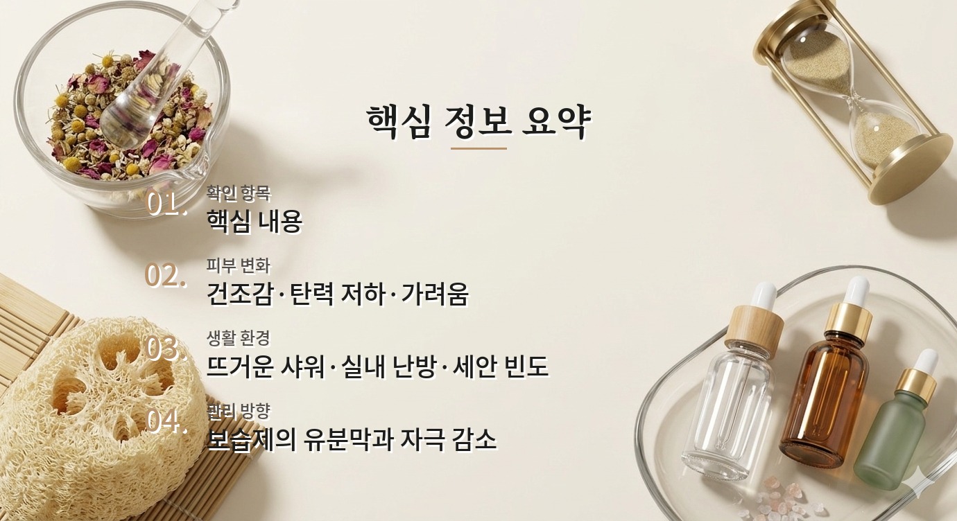 폐경기 이후 피부가 갑자기 건조해졌다면, 보습제만 바꾸기 전에 볼 변화 비교 가이드