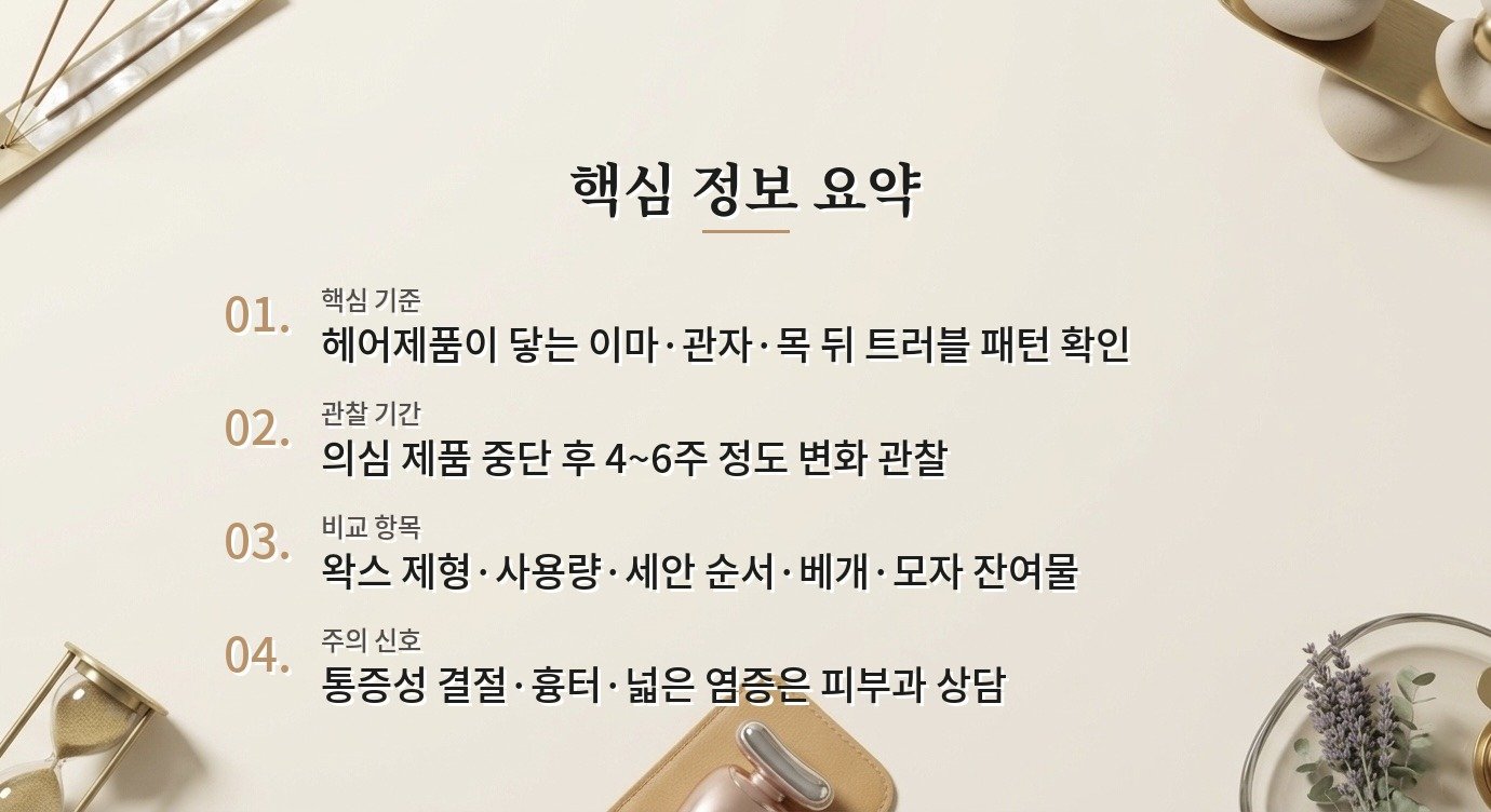 헤어왁스 사용 후 이마 여드름, 저녁 세안과 헤어라인 헹굼 순서 비교 가이드