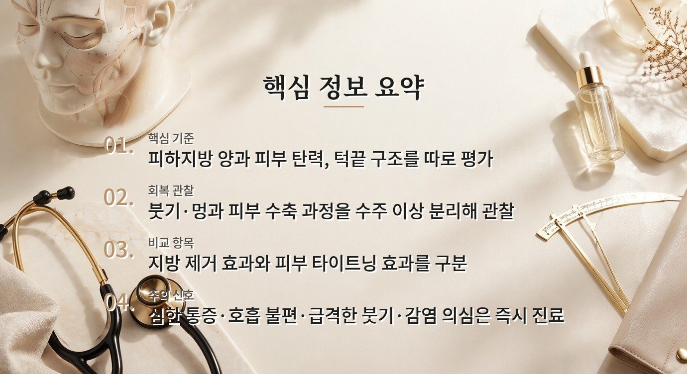 이중턱 지방흡입과 리프팅 시술, 지방과 피부 처짐을 나눠 보는 방법 비교 가이드