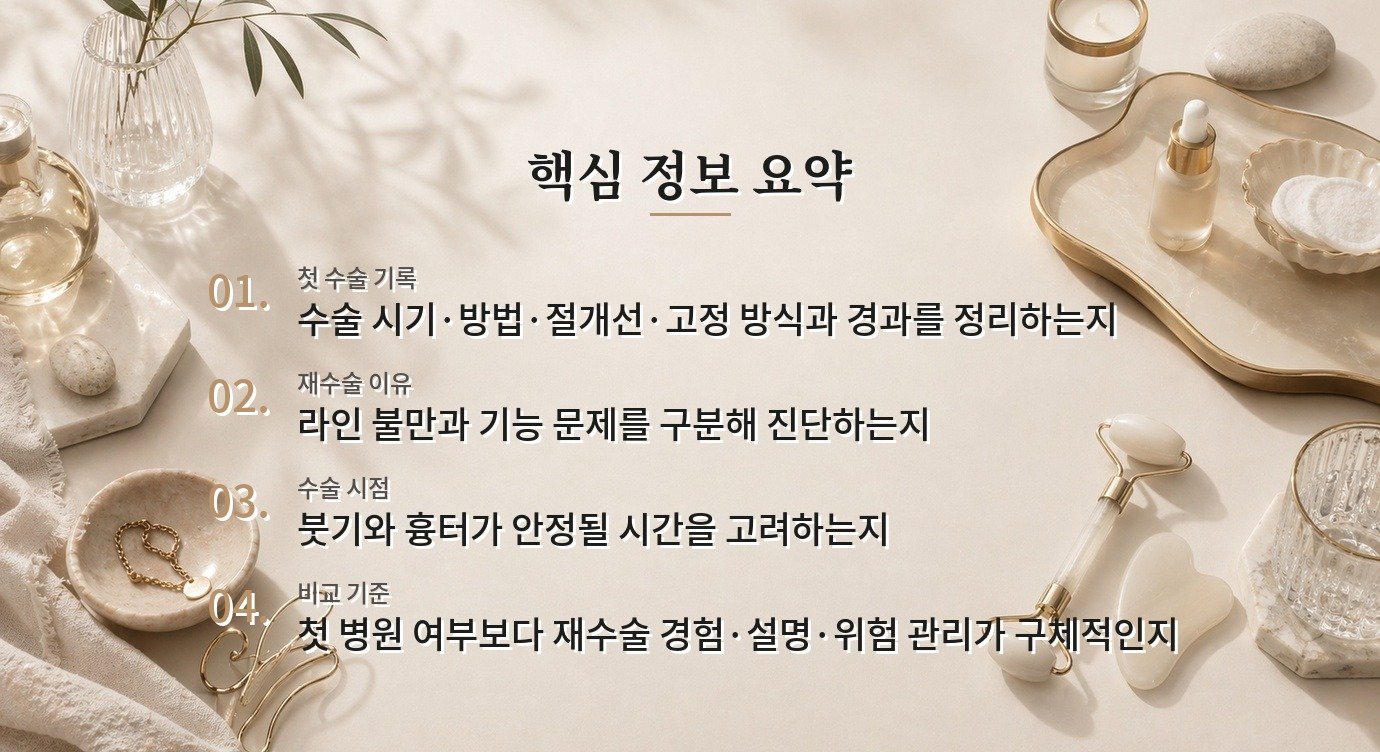 쌍꺼풀 재수술 병원은 첫 수술 병원과 다른 곳을 가도 될까요? 비교 가이드